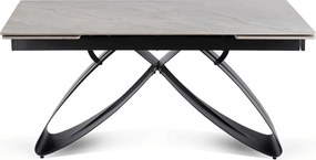 Stół Rozkładany Prostokątny LUIGI 160-240 cm Ceramiczny Szary Marmur/Czarny do Jadalni Nowoczesny