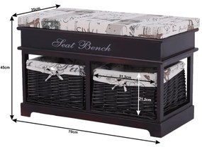 Ławka z miejscem do przechowywania Bench 3, 70 x35 x 45 cm