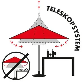 ALU EXPERT Telescope 4 m - duży parasol ogrodowy : Substancja Desen - 812