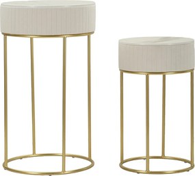 Zestaw Stolików Pomocniczych VKH772, Beżowy, 50x50x90 cm, Kendra Home