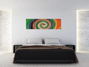 Abstrakcyjny obraz - kolorowa spirala (170x50 cm)