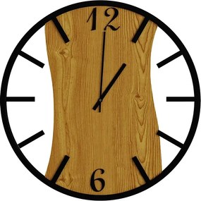 Loftowy zegar ścienny w kolorze dębu F9-W26