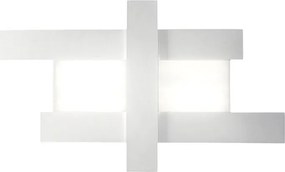 Kinkiet LED o nowoczesnym wzornictwie, 50 W, biały, geometryczny, stalowy, ciepłe światło 3000 K, 2620 lm, szerokość 104 cm, IP20