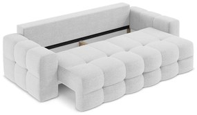 Jasnoszara rozkładana sofa z materiału bouclé 255 cm Milu – Makamii
