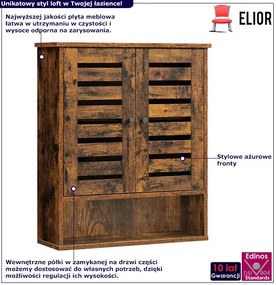Loftowa szafka łazienkowa wisząca rustykalny brąz D5-C28