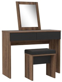 Toaletka JUNO + pufa 45x29,6 cm brązowy/czarny