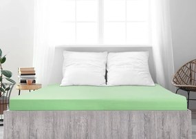 PrzytulneMieszkanie.pl Prześcieradło jersey z mako bawełny LUXORA 90x200 cm jasnozielone