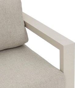 Narożny zestaw aluminiowy VANCOUVER dla 7 osób (kość słoniowa)