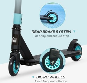 HOMCOM Profi Hulajnoga do Trików, Skuter Freestyle, Aluminium, Metal, Skóra Sztuczna, dla Dzieci i Dorosłych, Zielony