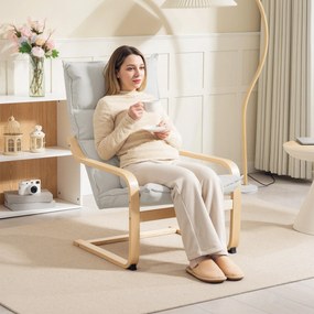 HOMCOM Fotel, fotel lounge z zaokrąglonymi nogami i podłokietnikami do salonu | Aosom PL