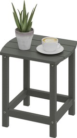 Outsunny Stolik ogrodowy, wodoodporny stolik balkonowy z HDPE, stolik jadalniany na zewnątrz, stolik campingowy do ogrodu, na taras, na balkon, 48 x 37 x 46 cm, szary | Aosom PL
