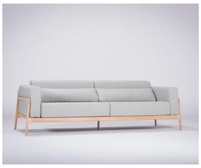 Niebieskoszara sofa z konstrukcją z drewna dębowego Gazzda Fawn, 240 cm