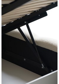 Łóżko tapicerowane Aura 160x200 z pojemnikiem - jasny beż bukla Quelle 02