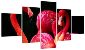 Obraz czerwonych flamingów (125x70 cm)