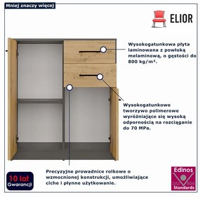Nowoczesna komoda dąb artisan+antracyt R1-R72