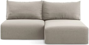 Szarobrązowy aksamitny rozkładany/ze schowkiem narożnik (prawostronny/z szezlongiem) Kalena – Makamii