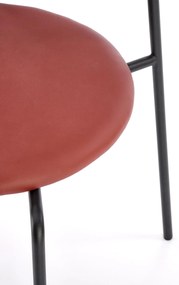 K524 krzesło bordowy, boho, eco skóra, tapicerowane, retro, rattan
