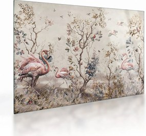 Obraz na szkle - Rysunek flamingów (70x50 cm)