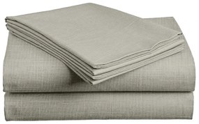 PrzytulneMieszkanie.pl Bawełniana prześcieradło SLUB 140x240 cm szarozielone, 100% bawełna Rozmiar: 140 x 240 cm