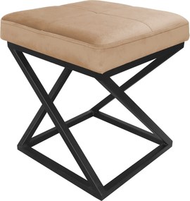 Pufa ZOA tkanina Welur loft ławka podnóżek metal : Kolor Stelaża - Czarny , Kolor tkaniny - VELVET - MG06, Typ tkaniny - Velvet