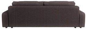 Brązowa sztruksowa rozkładana sofa ze schowkiem 234 cm Sara – Ropez