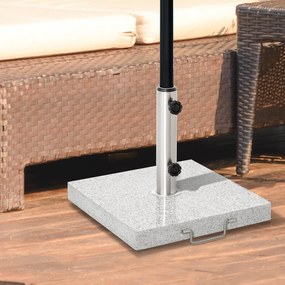 Outsunny Podstawa Parasola Ogrodowego Marmurowa Stabilna Elegancka 40x40x36cm Odporna na Warunki Pogodowe Szara | Aosom PL