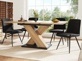 Stół jadalny składany 158,5 x 80 cm - 6 do 8 osób - z MDF - Naturalny