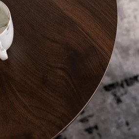 Stół Okrągły LAUREN 60 cm Orzech/Biały Loft Nowoczesny