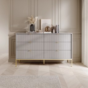 Komoda STELLARE 154 cm do Salonu Sypialni 6 Szuflad Szary