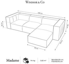 Brązowy skórzany narożnik (prawostronny) Madame – Windsor &amp; Co Sofas