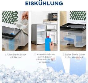 HOMCOM Mobilny Klimatyzator z pilotem 20 ㎡ kolor: biały + czarny, 38,2 x 31,6 x 76 cm