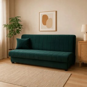 Sofa z Funkcją Spania SIGMA Rozkładana Wersalka Dwuosobowa Zielona Nowoczesna do Salonu