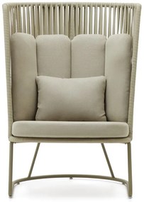 Zielony metalowy fotel ogrodowy Saconca – Kave Home