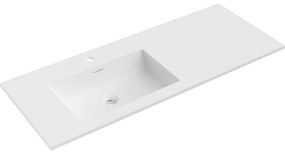 Mexen Otis umywalka wpuszczana w blat lewa 121 x 46,5 cm, biała mat - 25181201L