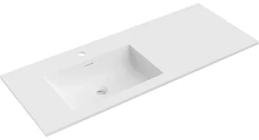 Mexen Otis umywalka wpuszczana w blat lewa 121 x 46,5 cm, biała mat - 25181201L
