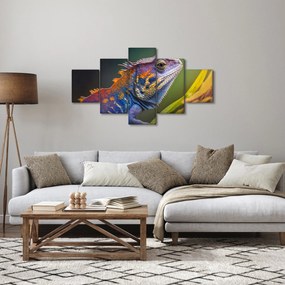 Obraz - Kolorowy legwan (125x70 cm)