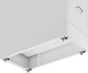 Szafka kartotekowa na kółkach, metalowa, 8 szuflad, na dokumenty, biała, 300x1100x600 mm: SARA V8