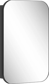 HOMCOM Szafka łazienkowa z lustrem, wisząca szafka z regulowaną półką, 40 x 10 x 60 cm, czarna | Aosom PL