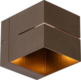 Nowoczesna lampa ścienna ciemny brąz - Transfer Groove