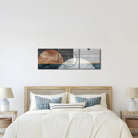 Obraz - Kształty i tekstury (z zegarem) (90x30 cm)