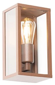 Industrialna lampa ścienna brązowa rdza 26 cm IP44 - Charlois
