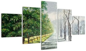 Obraz - Zima kontra lato (125x70 cm)