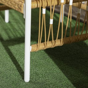 Outsunny Zestaw Mebli Ogrodowych z Rattanu Żółty+Kremowy 3-częściowy | Aosom PL