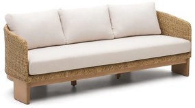 Beżowo-naturalny sofa ogrodowa z imitacji rattanu Xoriguer – Kave Home