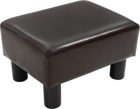HOMCOM Pufa Elegancka Materiałowa Stołek w Kolorze Brązowym 40x30x24cm | Aosom PL