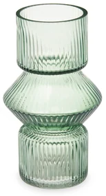 Szklany wazon ryflowane szkło, 9,5 x 16,5 cm