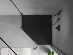 Mexen Flow brodzik pięciokątny slim 90 x 90 cm, czarny mat - 46P709090