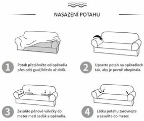 4Home Pokrowiec elastyczny na kanapę Elegant niebieski, 190-230 cm + poszewka na poduszkę gratis, 190-230 cm