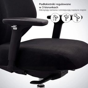 Ergonomiczny fotel biurowy czarny AXIS