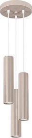 Lampa Wisząca Minimalistyczny Karbon, Aluminium - 3 Źródło - L.19.5 X H.108 Cm - Taupe